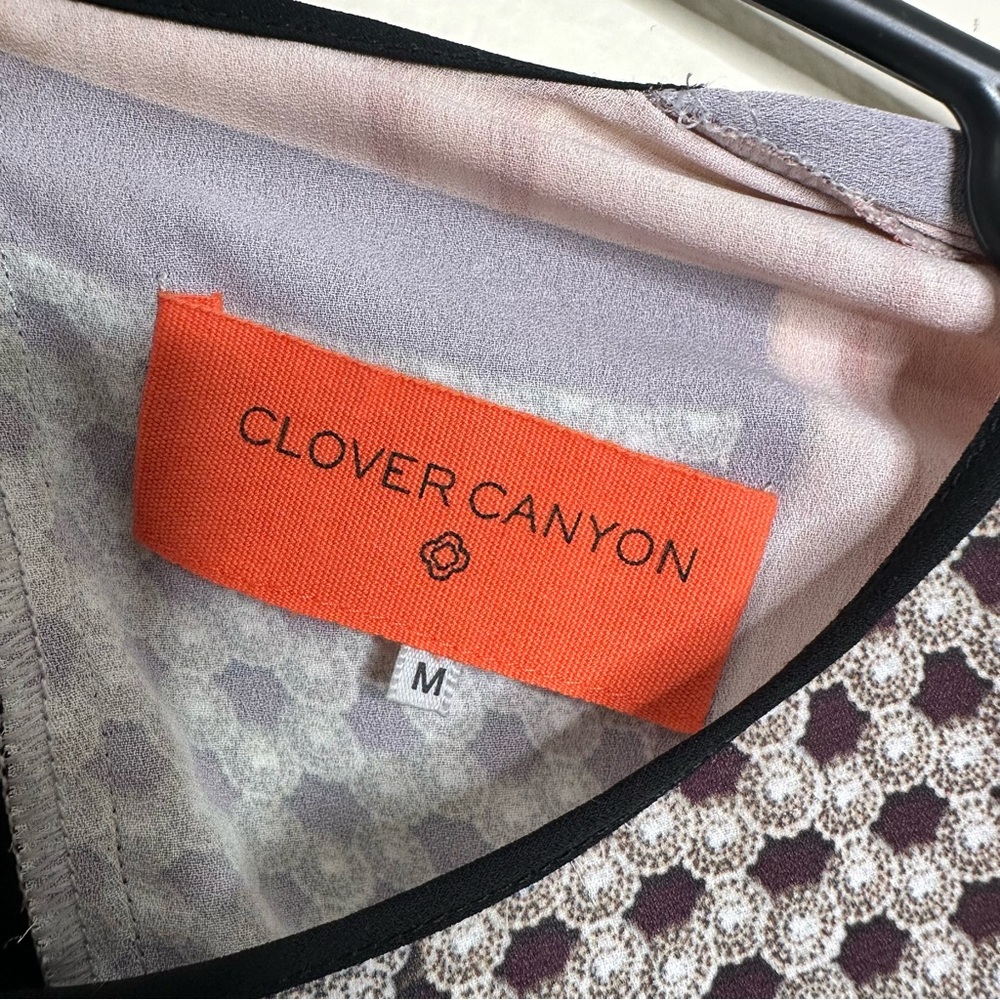Clover Canyon Pink and Black Geometric‎ Blouse size Medium - Picture 5 of 9